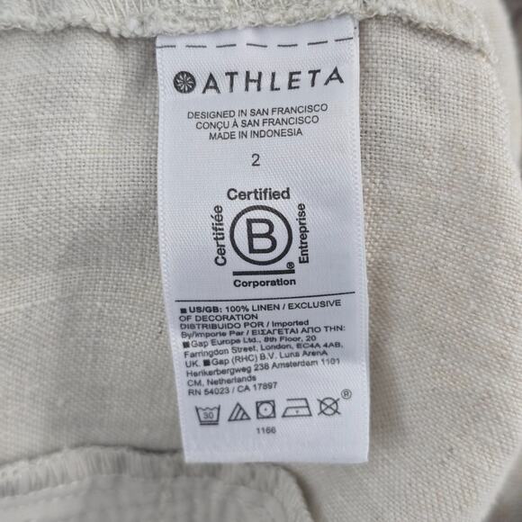 Athleta Voyager Linen Pant - jogger beige tan womens size 2 6651 - Picture 9 of 11
